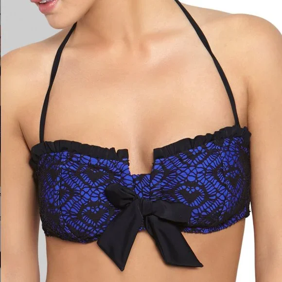 Betsey Johnson Love Lace Crochet Matching Bikini Set - Picture 15 of 16